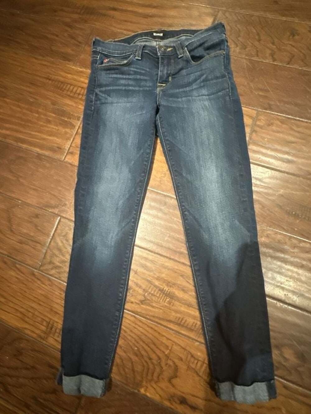 Hudson Denim Cuffed Skinny Jeans Size 25 Dark Wash Stretch